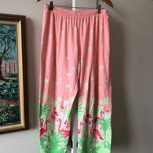 Soft Cozy Hue Flamingo Beach Pajama Capri Pants